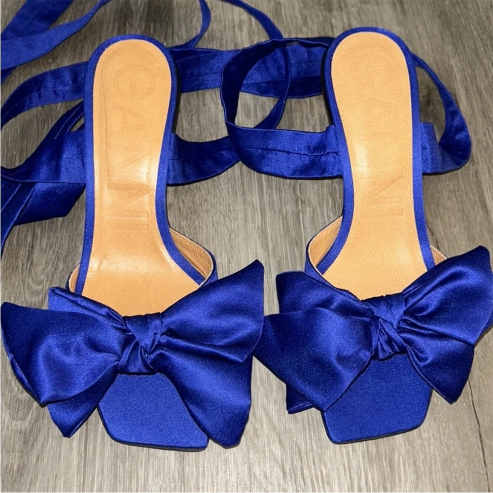 Ganni Bow Ankle Tie Sandal